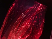 Özel Fiber optik kumaş 1m * 1.8m LED Fiber optik kumaş parti festivali Cosplay LED masa örtüsü