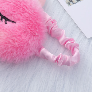 Masque pour les yeux en peluche Masque de sommeil doux avec bandeau pour les yeux Masque de sommeil confortable et mignon pour animaux Satin Nap Night Eyeshade Cover - Product Image 6