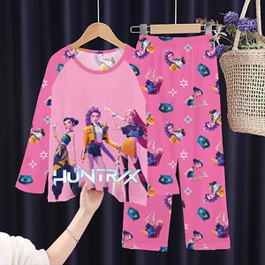 Nouvel ensemble de pyjamas Kpop Demon Hunters 2 pièces pour femmes et filles, vêtements de détente, dessin animé, vêtements de maison, vêtements de nuit - Product Image 3