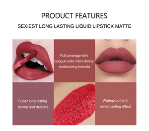 <span class=keywords><strong>HANDAIYAN</strong></span> Juego de 6 Labiales Líquidos de Moda, Brillo Labial Natural Hidratante, Resistente al Agua, Acabado Terciopelo, en Caja de Regalo - Product Image 3