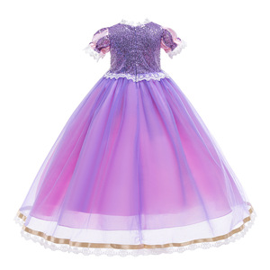Niñas Anime princesa vestidos <span class=keywords><strong>de</strong></span> verano niñas Cosplay <span class=keywords><strong>Rapunzel</strong></span> <span class=keywords><strong>vestido</strong></span> Año Nuevo carnaval disfraz cumpleaños fiesta <span class=keywords><strong>vestido</strong></span> para niñas - Product Image 4