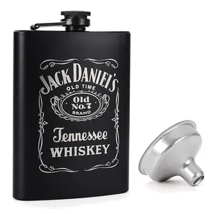 Stainless Steel Whiskey Gift Set For Men Grooming Salon Hip Flask