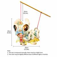 Lanterne LED 3D Danse du Lion à Main, Fonctionnant sur Piles, Lumière LED Intégrée, Certifiée CE, Idéale pour le Nouvel An et la Décoration de Fête