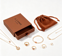 Boîte d'emballage de luxe pour bijoux avec tiroir, logo personnalisé, couleur personnalisée, taille personnalisée, matériaux recyclés, boîtes rigides en papier couché pour montres et bagues