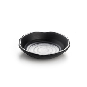 Plato de melamina negro irregular para aperitivos, para uso en hoteles y fiestas, plato pequeño con diseño de color sólido. - Product Image 1