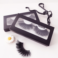 Produits les plus vendus cils naturels de marque propre, cils de vison 3D duveteux, logo personnalisé, boîte d'emballage de faux cils