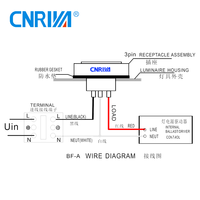 CNRIYA Zertifizierte IP65 Wasserdichte 480V PBT Elektronische 3-PIN BF-A Serie Induktive Schalter Drehverschluss-Steckdose ANSI/UL773 1000W