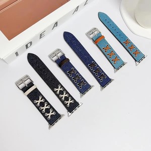 <span class=keywords><strong>Correa</strong></span> de Cuero y Mezclilla para <span class=keywords><strong>Apple</strong></span> <span class=keywords><strong>Watch</strong></span> Band Ultra 49 41 45mm, <span class=keywords><strong>Correa</strong></span> de Lujo <span class=keywords><strong>38</strong></span> 42mm, <span class=keywords><strong>Correa</strong></span> de Repuesto para iWatch Series 8 7 6 SE - Product Image 4