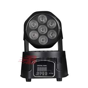 Projecteur LED mobile 7 pièces 10W RGBW <span class=keywords><strong>pour</strong></span> scène, éclairage <span class=keywords><strong>de</strong></span> scène, faisceau lumineux, lumière DJ disco <span class=keywords><strong>pour</strong></span> festival, club, fête - Product Image 4