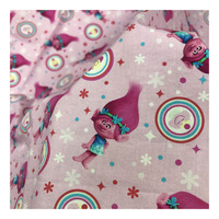 Tissu Popeline Coton Bio Écologique Imprimé Numérique Personnalisé Motif Trolls Mignons pour Chemises, Sacs et Jouets pour Filles - Vente Directe Usine