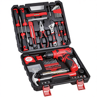 Kit d'outils complet de 81 pièces pour la maison, la quincaillerie, le vélo et la mécanique automobile, avec mallette de rangement, assortiment de quincaillerie domestique