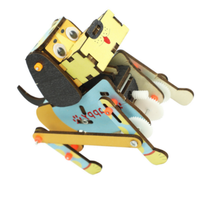 Kit de Chien Robot en Bois DIY, Modèle d'Animal de Compagnie Bionique Motorisé, Jouet Scientifique Éducatif STEM pour Enfants, Cadeau