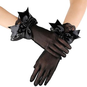 Gants <span class=keywords><strong>de</strong></span> Mariée Élégants pour Femme, avec Nœud, Dentelle et Volant au Poignet pour Fête - Product Image 1