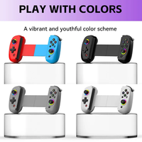Manette de jeu mobile D8 RGB, contrôleur extensible, turbo, gyroscope 6 axes, vibration, sans fil BT, ergonomique, poignée sans fil pour tablette