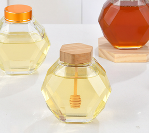 Frasco de Vidrio Hexagonal de Lujo Beidou para Miel, Mermelada, Encurtidos, Dulces, para Almacenamiento y Presentación - Product Image 1