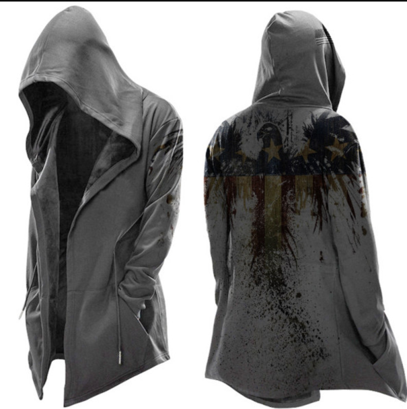 Veste à Capuche Vintage Assassin’s Creed Renaissance - Costume Médiéval Cosplay Halloween Carnaval Homme