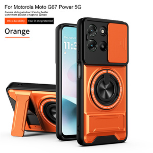 Funda Protectora <span class=keywords><strong>para</strong></span> Teléfono con Anillo Magnético y Protección de Cámara a Prueba de Golpes <span class=keywords><strong>para</strong></span> MOTO G67 5G/G77 5G, con Ventana Deslizante y Soporte <span class=keywords><strong>para</strong></span> Coche, Fabricada en TPU+PC - Product Image 6