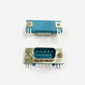 Pas de broche de 2.77mm pas de rangée de 2.84mm port série en plastique noir COM 9 broches à une rangée connecteur horizontal et smt db9