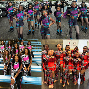 Parlak Majorette Parade üniformaları mavi performans dans giyim ile Sequins Fringe özel Majorette üniforma setleri - Product Image 4