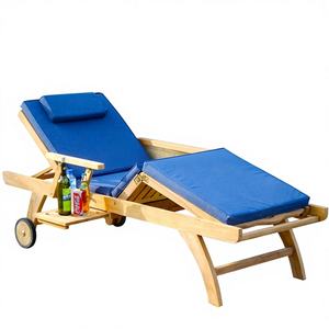 Chaise longue de patio en bois massif de luxe d'Indonésie, mobilier d'extérieur, lit de repos pour hôtel, cour, parc et villa - Prix de gros - Product Image 1