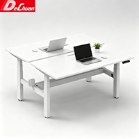 Cadre de bureau électrique double commercial avec structure à double plateau gain de place