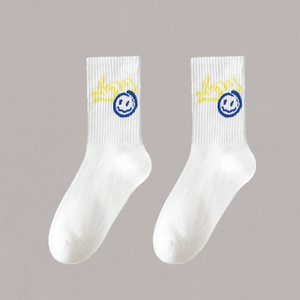 Top biểu tượng tùy chỉnh chất lượng cao mùa đông Crew Jacquard thư dễ thương thoáng khí thể thao Vớ unisex Vớ thể thao với logo - Product Image 6