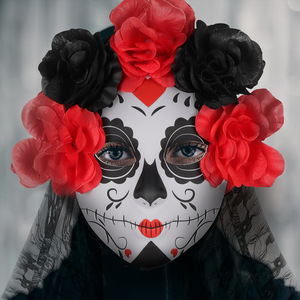 DAMAI Women Full Face Hard Plastic Day of the Dead Masks Mexico Ghost Costume Mask - Product Image 3