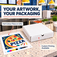 Boîte à pizza à emporter recyclable pour services de restauration, taille découpée sur mesure directement de l'usine