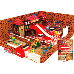 Parc de jeux intérieur pour enfants, piscine à sable, aire de jeux intérieure sur le thème de l'océan, toboggan 3 en 1 pour enfants - Product Image 5