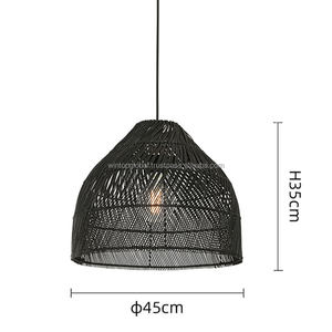 Pantalla de lámpara colgante de ratán hecha a mano 100% al por mayor diseño chino y europeo moderno y minimalista para uso doméstico interior - Product Image 1