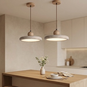 Lampe suspendue Wabisabi pour salle à manger, îlot de <span class=keywords><strong>cuisine</strong></span>, chevet, lampe suspendue créative Traverline, lampe suspendue nordique en pierre jaune LED - Product Image 2