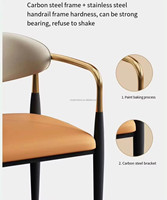 Chaises de salle à manger modernes et personnalisées pour restaurant et hôtel Pieds en bois en tissu souple avec bras en métal Meubles de maison en gros pour l'extérieur
