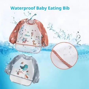 Baby Bibs Toddler Long Sleeve Scarf <b>Waterproof</b> Art Smock Feeding Bib <b>Apron</b> Infant Boys Girls Burp Clothing <b>Apron</b> - Product Image 5