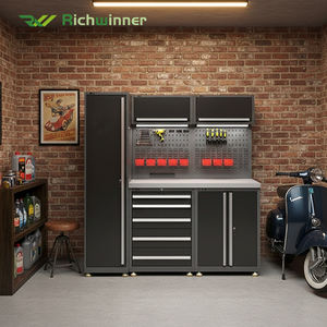 Système d'armoires de rangement pour <span class=keywords><strong>garage</strong></span> RW, armoires à outils robustes, établi d'atelier avec tiroirs, chariot à outils, chariot de transport d'outils - Product Image 1