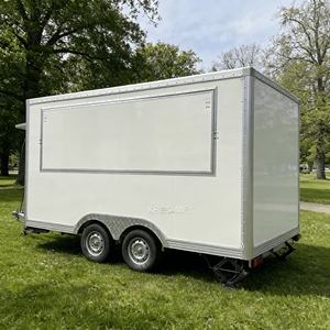 Remolque de Comida Móvil para Negocios, Carrito de Venta Ambulante Multifuncional de 4 Ruedas para Dulces, Papas Fritas, Hot Dogs, Kiosco de Calle, Servicio de Catering Comercial - Product Image 1