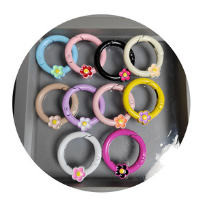En vrac 100 pièces/lot 27MM coloré printemps O anneaux Snap Clip crochets porte-clés boucle pour sac à main lanière artisanat fabrication de bijoux bricolage - Product Image 6
