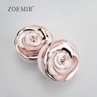 Nouvelle conception de boîtier vide pour fond de teint coussin d'air, avec couvercle gaufré rose, en plastique, pour poudre de blush pressée, emballage de maquillage avec miroir
