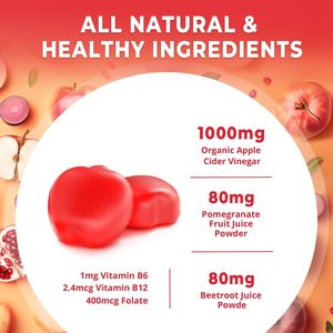 Bonbons gélifiés au vinaigre de cidre de pomme biologique OEM, vitamines aux saveurs de fruits naturels pour la perte de poids chez les adultes - Product Image 5