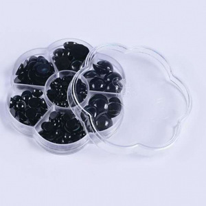 Perles demi-rondes en acrylique noir Lan Tong 4-12 mm pour les yeux d'animaux, kit d'accessoires pour la fabrication de bijoux artisanaux - Product Image 2
