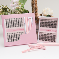 Kit d'extension de cils en segments de cils individuels en velours, 8-16 mm, cils naturels en grappes
