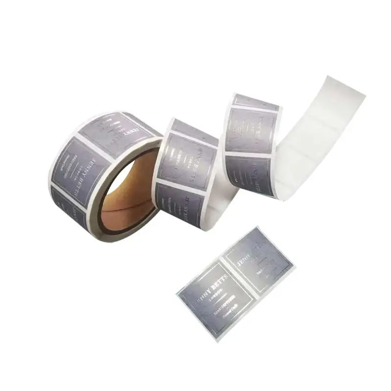 Aangepaste Bedrukking Cosmetische Label Textuur Achtergrond Zilverfolie Stempelen Zelfklevende Polyester Sticker