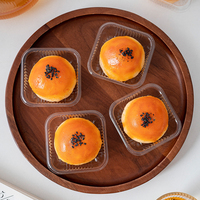 Boîtes carrées transparentes de qualité alimentaire avec couvercle petit plateau en plastique transparent pour gâteau de lune en PET
