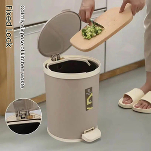 Mini Bote de <span class=keywords><strong>Basura</strong></span> Doméstico de 12L, Cubos de <span class=keywords><strong>Basura</strong></span> Pequeños con Estructura Integrada y Tapas, Bote de <span class=keywords><strong>Basura</strong></span> de Plástico Duradero con <span class=keywords><strong>Pedal</strong></span> para Cocina - Product Image 5