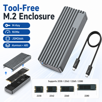 Enclosure SSD M.2 NVMe TBT3/USB4 40Gbps PCIe Gen4 8TB Penyimpanan Eksternal untuk SSD 2230/2242/2260/2280