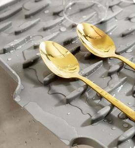 <b>Small</b> Food-Grade Silicone Rectangle Drainage Kitchen Drying <b>Mat</b> Non-Slip Dish Countertop <b>Mats</b> & Pads - Product Image 5