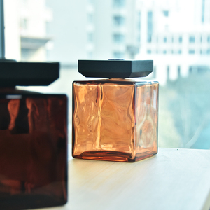 1000ml Lớn vuông hổ phách fireless hương liệu Chai Thủy Tinh hương thơm nước hoa hương thơm sậy khuếch tán chai với Nắp bằng gỗ - Product Image 4