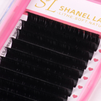 Plateaux de cils noirs mats et moelleux, extensions de cils en cachemire doux à volume complet, noir de jais .07, extensions de cils à volume méga facile à éventail