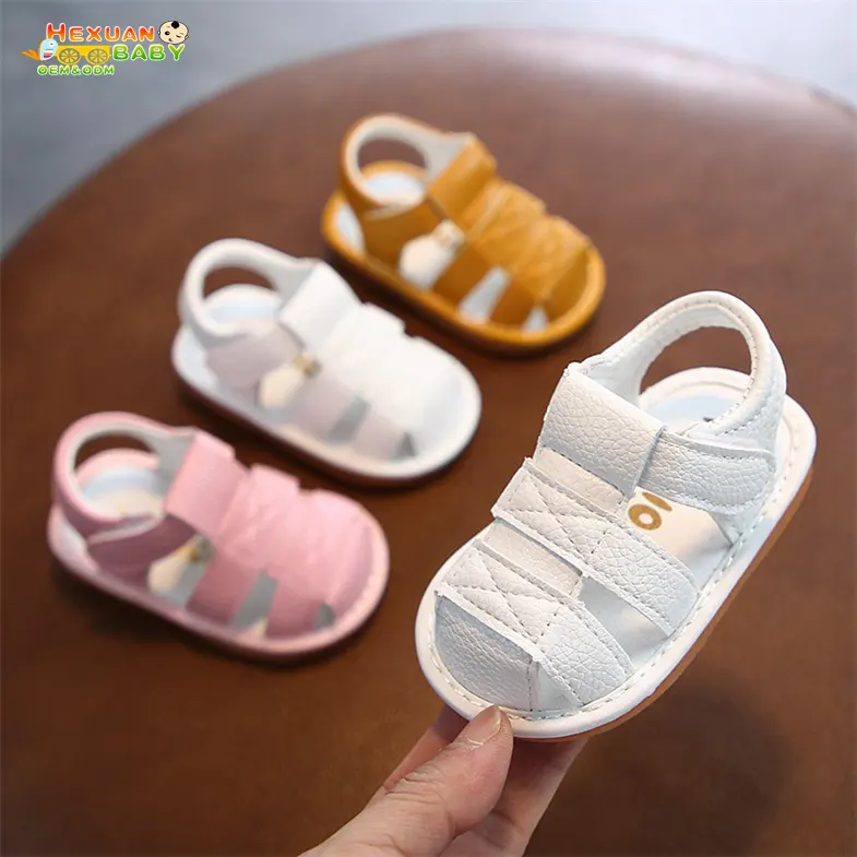 Sandalias de cuero suave para niños y niñas, zapatos de bebé baratos