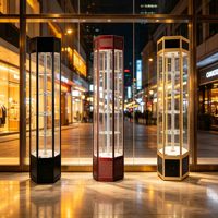 Vitrine rotative moderne de luxe en verre avec éclairage LED et design étanche pour présentation de bijoux