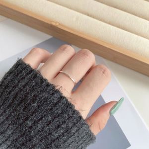 Dylam Simple Design Tiny Chic Women <b>Adjustable</b> Rhodium Plated 925 Sterling <b>Silver</b> Daily Wear Fashion Promise <b>Rings</b> - Product Image 2